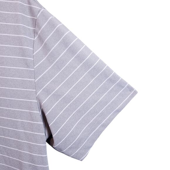 Greg Norman Men's Attack Life Golf Polo Shirt Size Large Gray/White Stripe - Picture 5 of 13